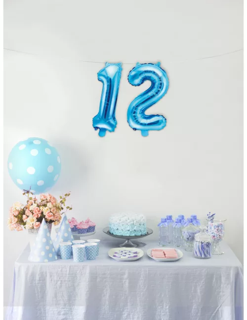 Photo du produit Ballon en aluminium chiffre bleu 33 cm