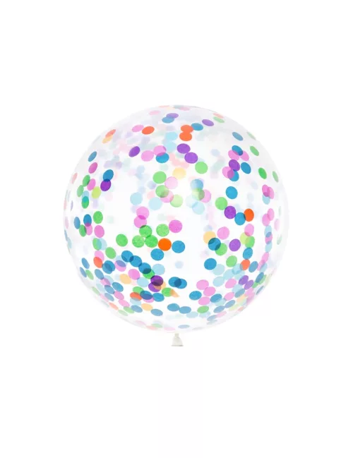 Photo du produit Ballon géant transparent confettis multicolores 1m