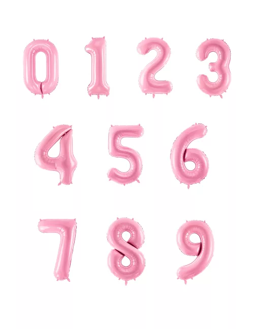 Photo du produit Ballon géant chiffre rose pastel 86 cm