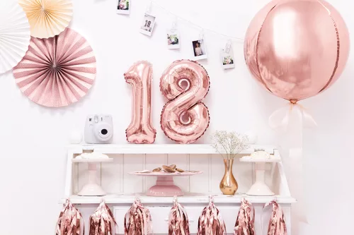 Photo du produit Ballon sphère en aluminium rose gold métallisé 40 cm