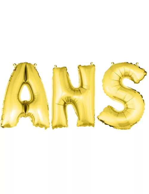 Photo du produit Ballons aluminium lettres ANS dorés 36 cm
