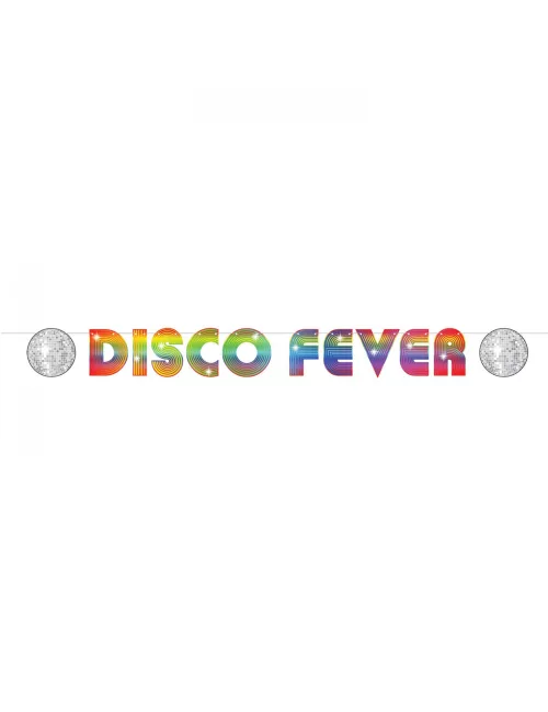 Photo du produit Bannière en carton disco fever 15 x 213 cm