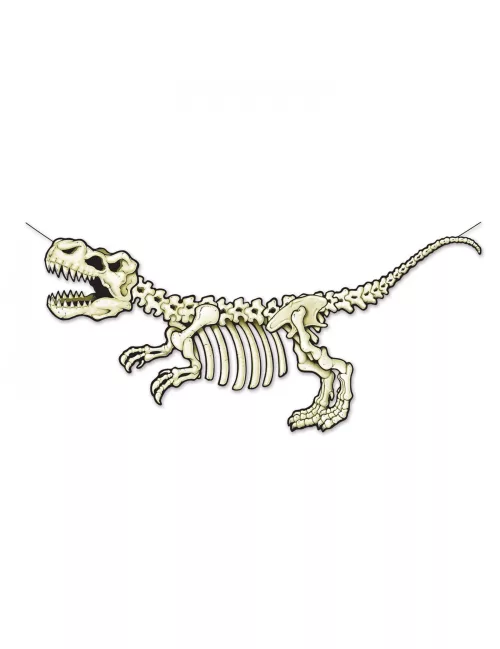 Photo du produit Bannière en carton squelette dinosaure 71 x 152 cm