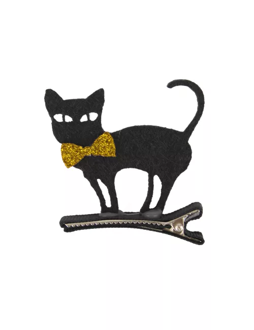 Photo du produit Barrette chat noir en feutrine