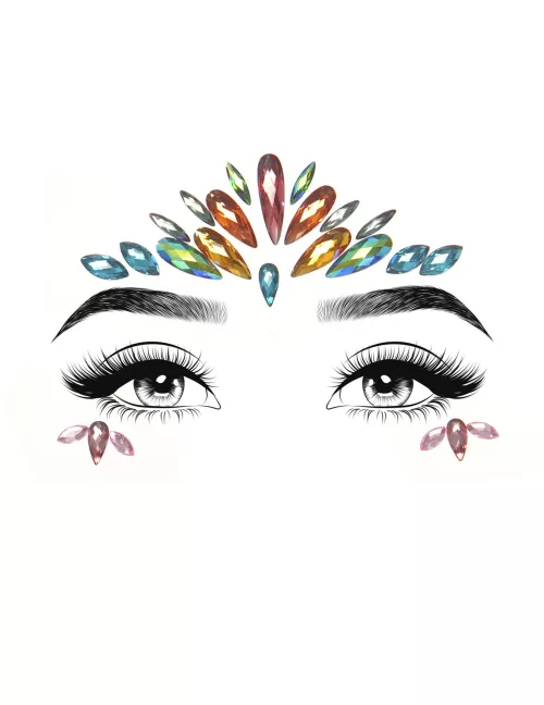 Photo du produit Bijoux pour visage adhésifs multicolores