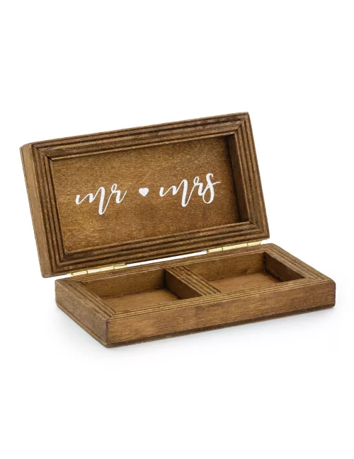Photo du produit Boite à alliances en bois mariage 10 x 5,5 cm