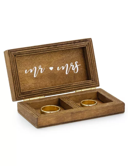 Photo du produit Boite à alliances en bois mariage 10 x 5,5 cm