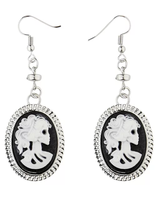 Photo du produit Boucle d'oreille camée crâne