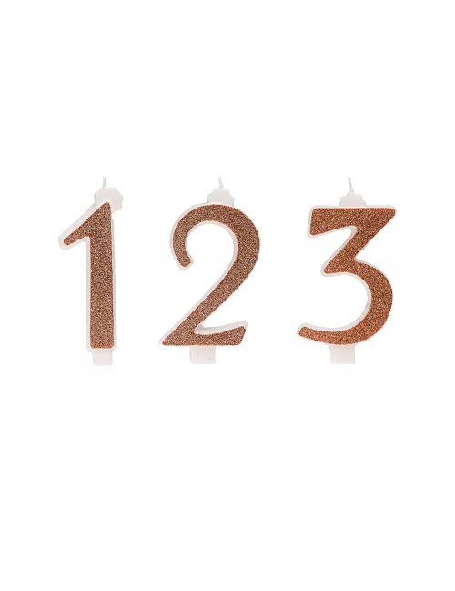 Photo du produit Bougie anniversaire chiffre rose gold 13 cm