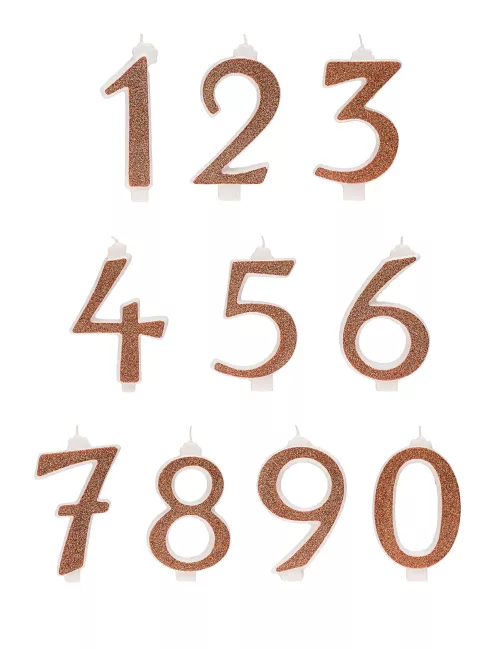 Photo du produit Bougie anniversaire chiffre rose gold 13 cm