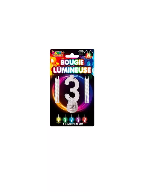 Photo du produit Bougies lumineuses LED chiffre 3