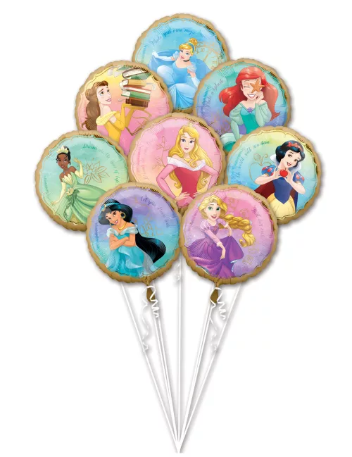 Photo du produit Bouquet 8 ballons aluminium Princesses Disney