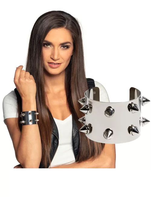 Photo du produit Bracelet en métal punk argenté adulte
