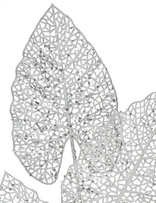 Photo du produit Branche décorative 5 feuilles blanche 80 cm