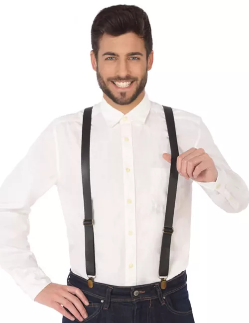 Photo du produit Bretelles similicuir noir adulte