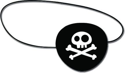 Cache-œil Pirate 3D Avec Bandeau élastique - Tête De Mort, Noir - Enfant Et Adulte - Déguisement, Halloween, Fête