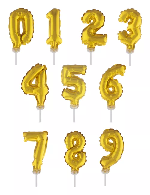 Photo du produit Cake topper ballon chiffre doré 12,7 cm