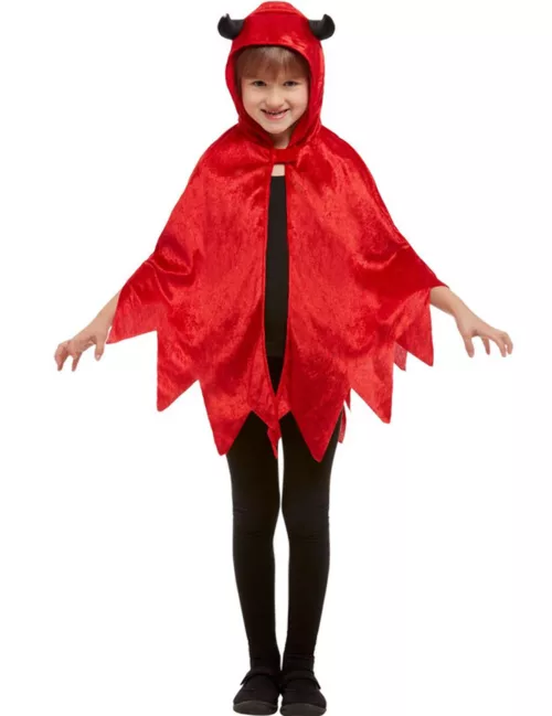 Photo du produit Cape diablotin à capuche velours rouge enfant