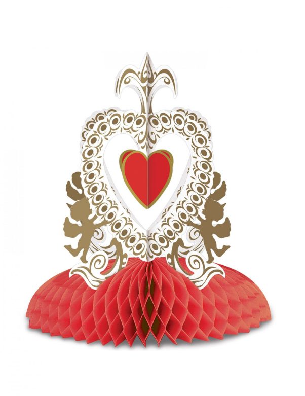 Photo du produit Centre de table vintage saint valentin rouge 30 cm