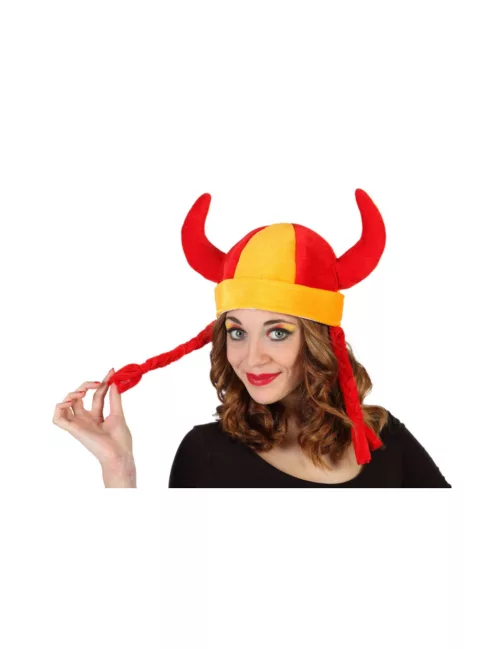 Photo du produit Chapeau avec nattes supporter Espagne adulte