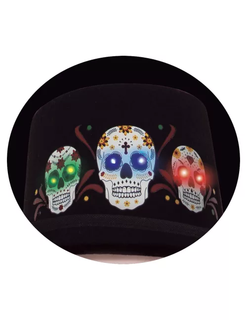 Photo du produit Chapeau lumineux Dia de los muertos adulte