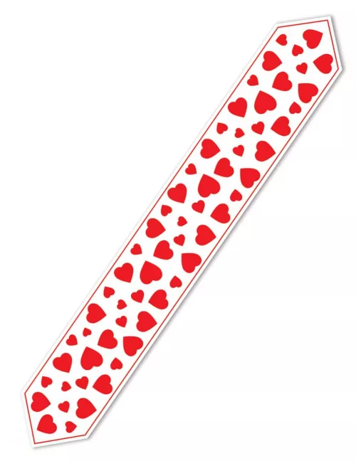 Photo du produit Chemin de table blanc c?urs rouges 28 cm x 1,82 m