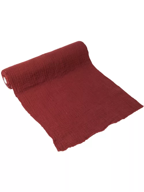Photo du produit Chemin de table gaze de coton terracotta bordeaux 30 cm x 3 m