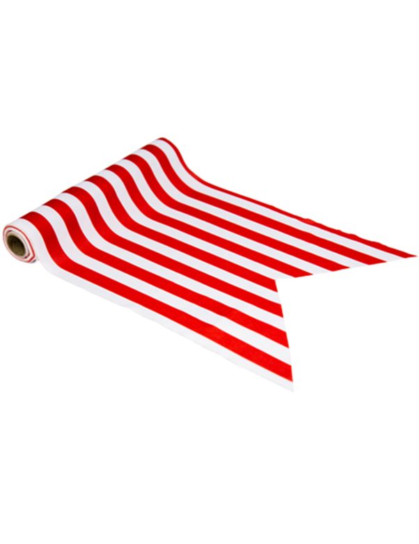 Photo du produit Chemin de table pirate lavable rayures rouge et blanches 28 cm x 5 m