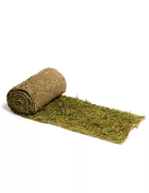 Photo du produit Chemin de table végétal en jute et mousse 20 cm x 2 m