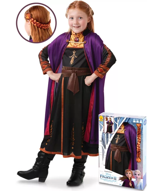 Photo du produit Coffret déguisement et tresse Anna La reine des neiges 2 fille