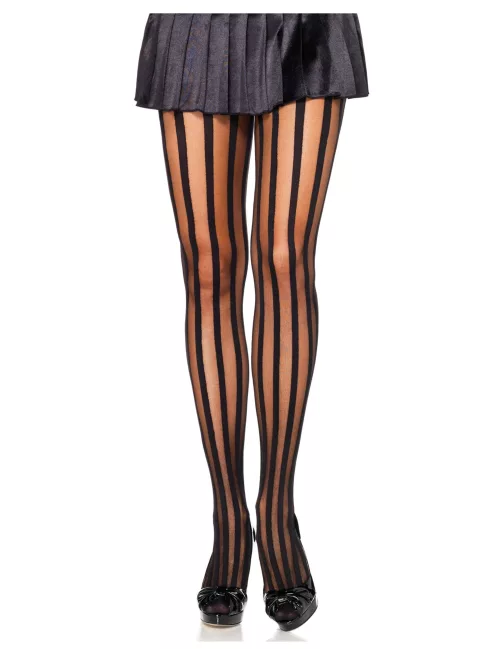 Photo du produit Collants à rayures verticales noirs femme
