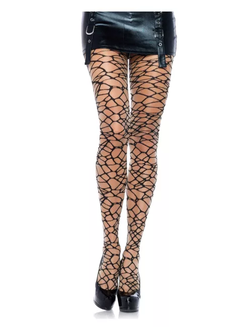 Photo du produit Collants résille craquelés noirs femme