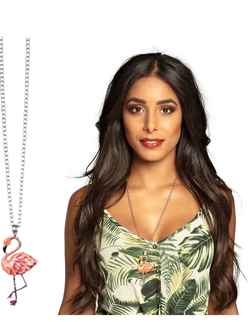 Photo du produit Collier en métal flamant rose adulte