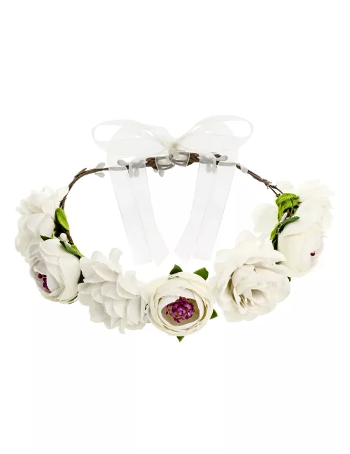 Photo du produit Couronne de fleurs blanches 17 cm