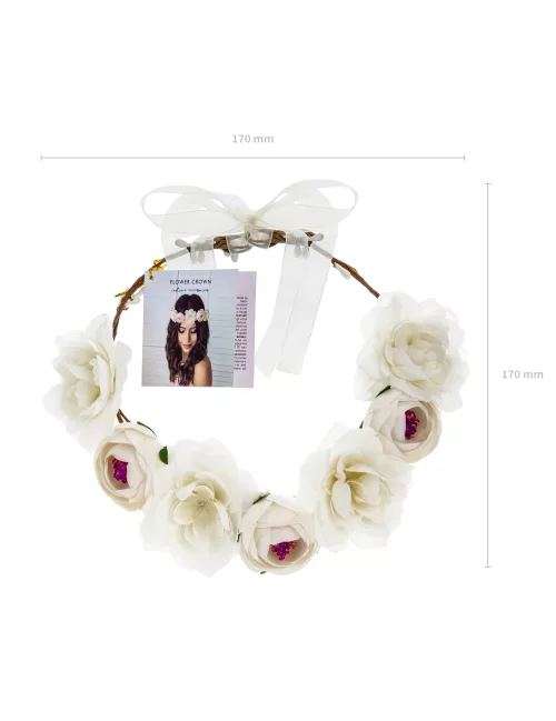 Photo du produit Couronne de fleurs blanches 17 cm