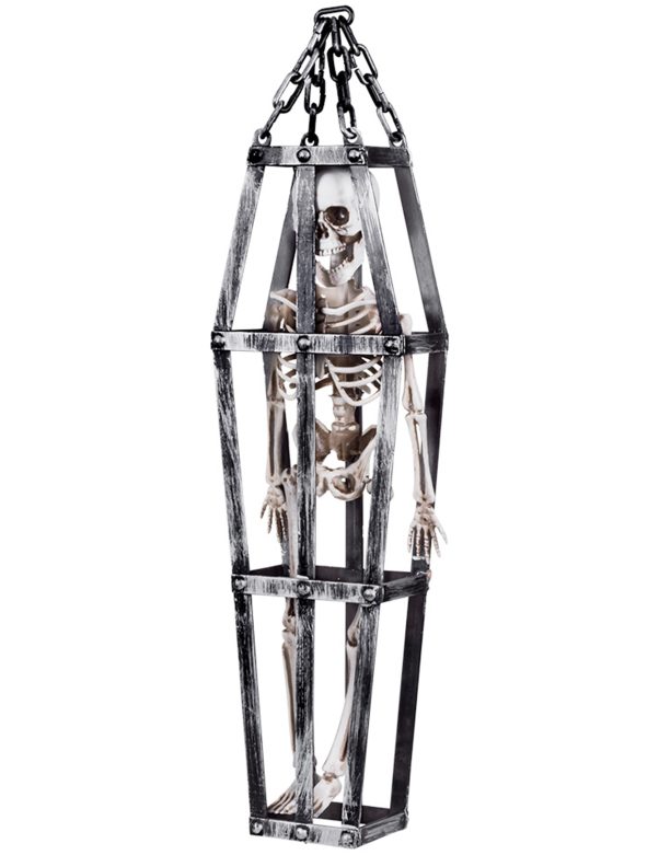 Photo du produit Décoration à suspendre squelette en cage 50 cm