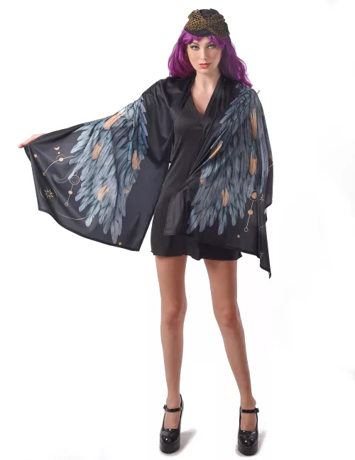 Photo du produit Déguisement Ailes d'ange poncho noir femme