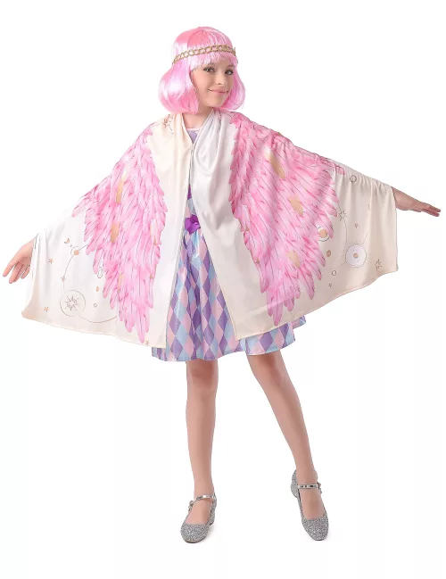 Photo du produit Déguisement Ailes d'ange poncho rose fille