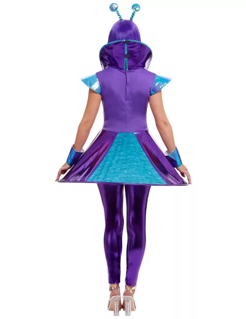 Photo du produit Déguisement alien bleu et violet femme