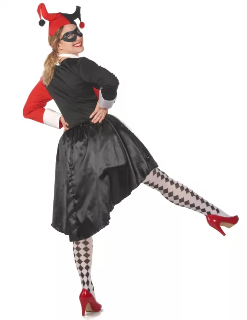 Photo du produit Déguisement arlequin méchant rouge et noir femme