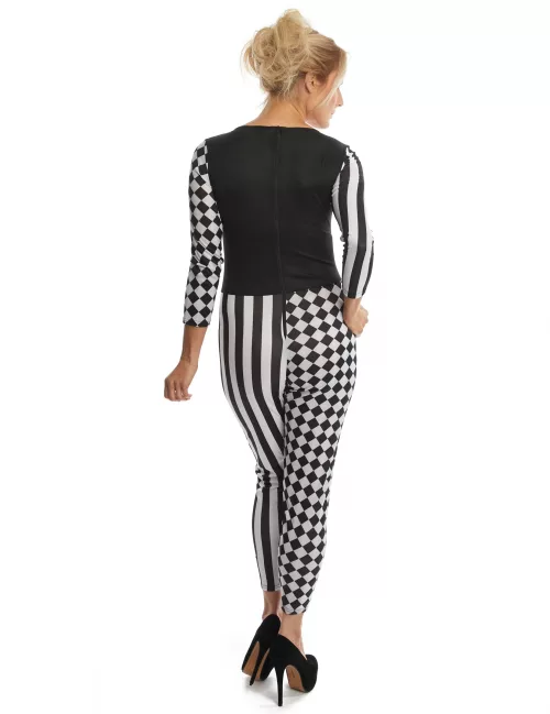 Photo du produit Déguisement arlequine bicolore femme