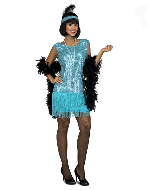 Photo du produit Deguisement charleston turquoise sequins femme