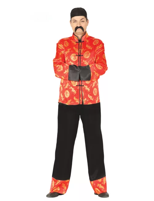Photo du produit Déguisement chinois rouge et doré homme