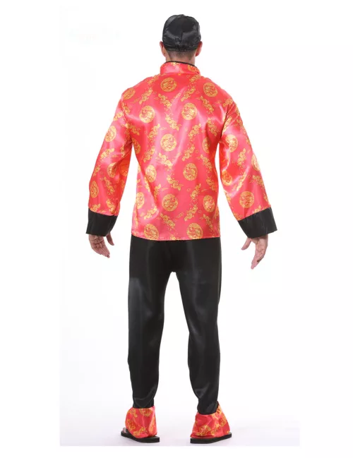 Photo du produit Déguisement chinois rouge et doré homme