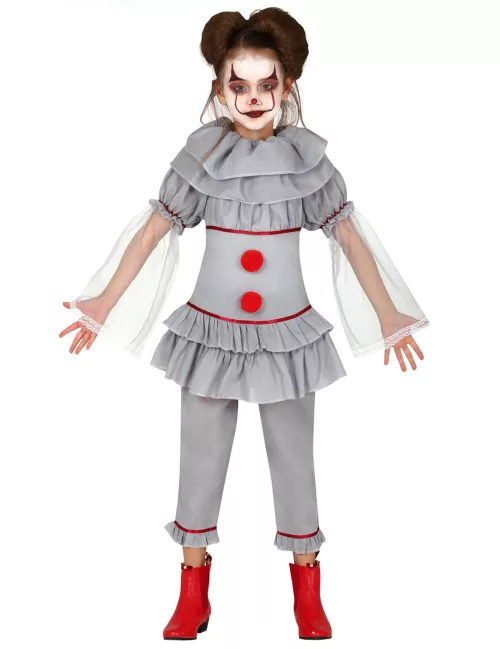 Photo du produit Déguisement clown assassin gris fille