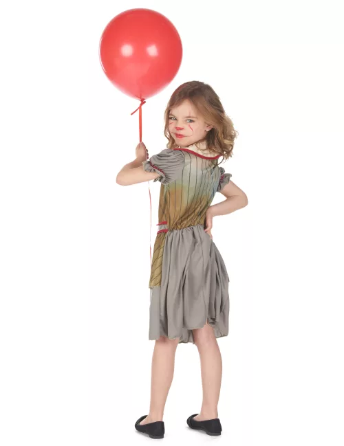 Photo du produit Déguisement clown terrifiant gris fille
