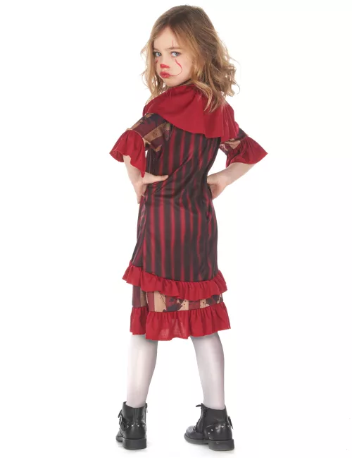 Photo du produit Déguisement clown terrifiant rouge fille