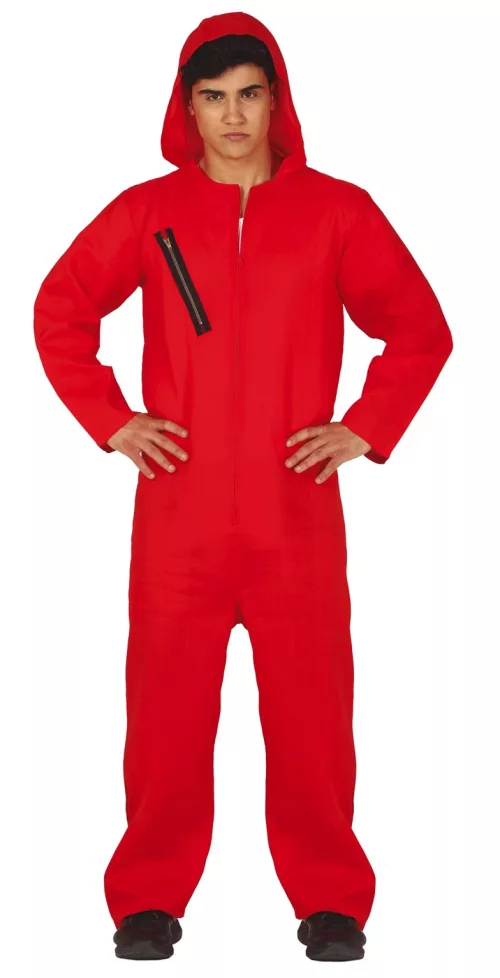 Photo du produit Déguisement combinaison rouge voleur adulte