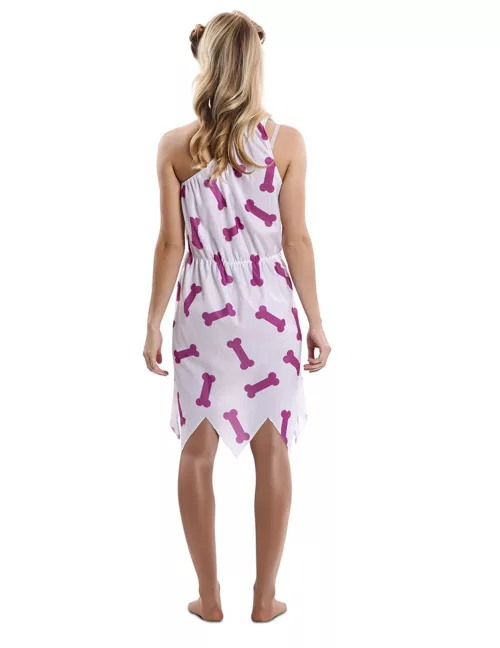 Photo du produit Déguisement dame des cavernes rose femme