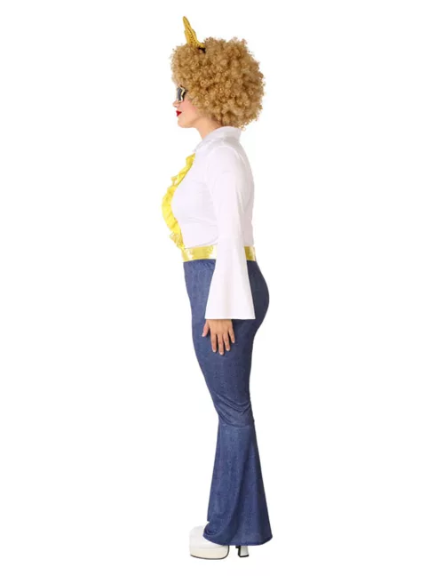 Photo du produit Déguisement disco effet jean et doré femme grande taille